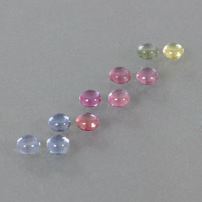 캐럿 천연 멀티컬러 사파이어 보석, 라운드 컷, 3.34 mm, 투명한