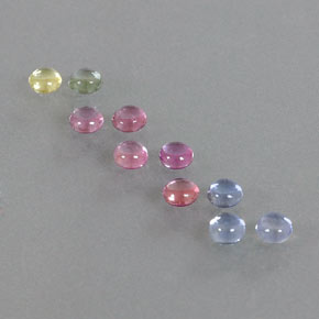 캐럿 천연 멀티컬러 사파이어 보석, 라운드 컷, 3.34 mm, 투명한