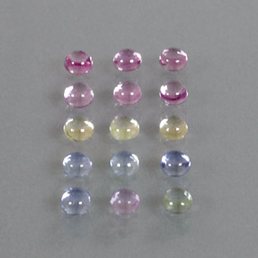 캐럿 천연 멀티컬러 사파이어 보석, 라운드 컷, 3.16 mm, 투명한