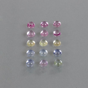 캐럿 천연 멀티컬러 사파이어 보석, 라운드 컷, 3.16 mm, 투명한