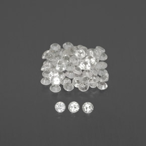 캐럿 천연 화이트 사파이어 보석, 라운드 컷, 1.50 mm, VVS-VS