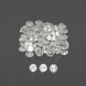 캐럿 천연 화이트 사파이어 보석, 라운드 컷, 1.50 mm, VVS-VS