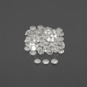 캐럿 천연 화이트 사파이어 보석, 라운드 컷, 1.50 mm, VVS-VS