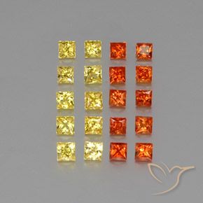 2.22캐럿 천연 멀티컬러 사파이어 보석, 스퀘어, 2.5×2.5 mm, VVS-VS