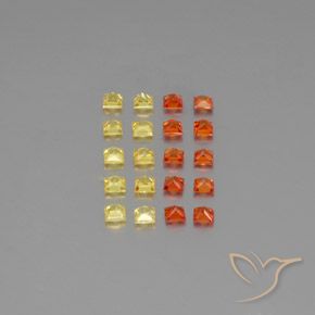2.22캐럿 천연 멀티컬러 사파이어 보석, 스퀘어, 2.5×2.5 mm, VVS-VS