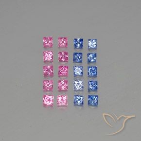 3.75캐럿 천연 멀티컬러 사파이어 보석, 스퀘어, 3.1×3 mm, VVS-VS