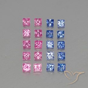 3.75캐럿 천연 멀티컬러 사파이어 보석, 스퀘어, 3.1×3 mm, VVS-VS