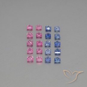 3.75캐럿 천연 멀티컬러 사파이어 보석, 스퀘어, 3.1×3 mm, VVS-VS