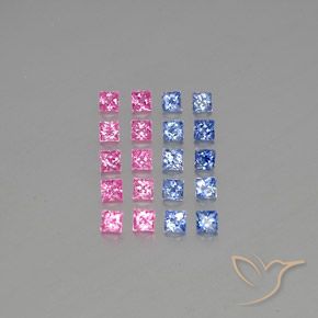 4.89캐럿 천연 멀티컬러 사파이어 보석, 스퀘어, 3.2×3.2 mm, VVS-VS