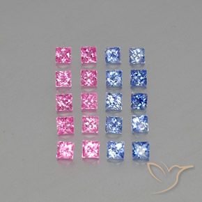 4.89캐럿 천연 멀티컬러 사파이어 보석, 스퀘어, 3.2×3.2 mm, VVS-VS