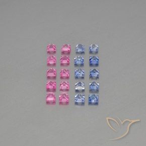 4.89캐럿 천연 멀티컬러 사파이어 보석, 스퀘어, 3.2×3.2 mm, VVS-VS