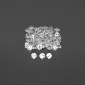캐럿 천연 화이트 사파이어 보석, 라운드 컷, 1.45 mm, VVS-VS