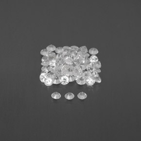 캐럿 천연 화이트 사파이어 보석, 라운드 컷, 1.45 mm, VVS-VS