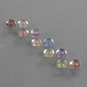캐럿 천연 멀티컬러 사파이어 보석, 라운드 컷, 3.42 mm, 투명한
