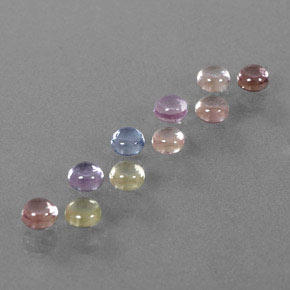 캐럿 천연 멀티컬러 사파이어 보석, 라운드 컷, 3.42 mm, 투명한