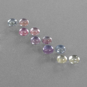 3.06캐럿 천연 멀티컬러 사파이어 보석, 라운드 컷, 3.61 mm, 투명한
