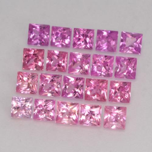 2.29캐럿 천연 멀티컬러 사파이어 보석, 스퀘어, 2.6×2.6 mm, VVS-VS