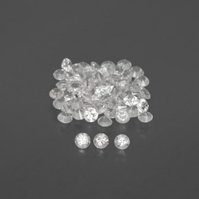 캐럿 천연 화이트 사파이어 보석, 라운드 컷, 1.59 mm, VVS-VS