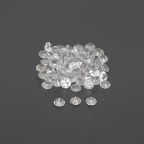 캐럿 천연 화이트 사파이어 보석, 라운드 컷, 1.59 mm, VVS-VS