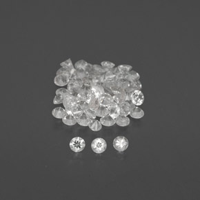 캐럿 천연 화이트 사파이어 보석, 라운드 컷, 1.59 mm, VVS-VS