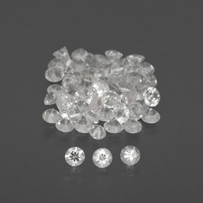 캐럿 천연 화이트 사파이어 보석, 라운드 컷, 1.59 mm, VVS-VS