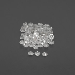 캐럿 천연 화이트 사파이어 보석, 라운드 컷, 1.59 mm, VVS-VS