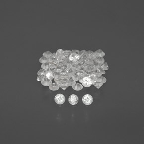 캐럿 천연 화이트 사파이어 보석, 라운드 컷, 1.51 mm, VVS-VS