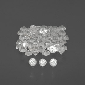 캐럿 천연 화이트 사파이어 보석, 라운드 컷, 1.51 mm, VVS-VS