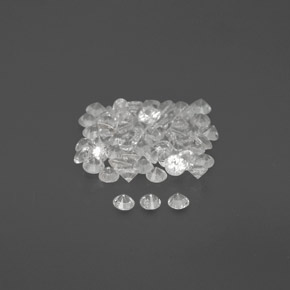 캐럿 천연 화이트 사파이어 보석, 라운드 컷, 1.51 mm, VVS-VS