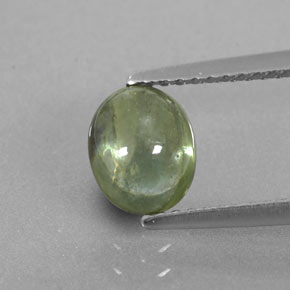 1.67캐럿 천연 그린 사파이어, 투명한, 7.4×6 mm, 투명/반투명