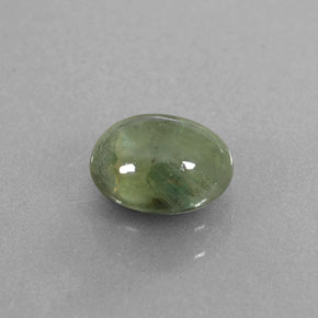 1.67캐럿 천연 그린 사파이어, 투명한, 7.4×6 mm, 투명/반투명