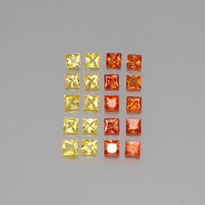1.73캐럿 천연 멀티컬러 사파이어 보석, 스퀘어, 2.3×2.3 mm, VVS-VS