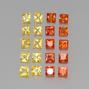 1.73캐럿 천연 멀티컬러 사파이어 보석, 스퀘어, 2.3×2.3 mm, VVS-VS