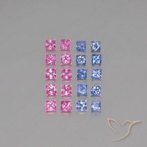 2.34캐럿 천연 멀티컬러 사파이어 보석, 스퀘어, 2.6×2.6 mm, VVS-VS