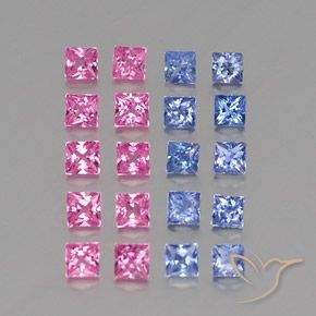 2.34캐럿 천연 멀티컬러 사파이어 보석, 스퀘어, 2.6×2.6 mm, VVS-VS