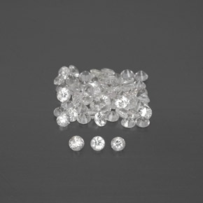 캐럿 천연 화이트 사파이어 보석, 라운드 컷, 1.54 mm, VVS-VS