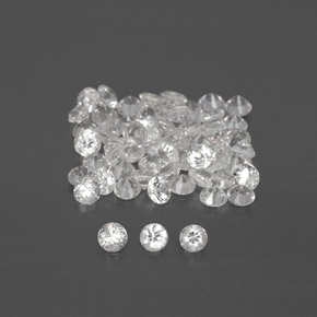 캐럿 천연 화이트 사파이어 보석, 라운드 컷, 1.54 mm, VVS-VS