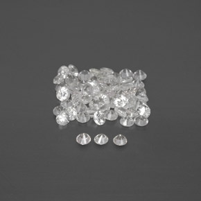 캐럿 천연 화이트 사파이어 보석, 라운드 컷, 1.54 mm, VVS-VS