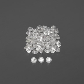 캐럿 천연 화이트 사파이어 보석, 라운드 컷, 1.63 mm, VVS-VS