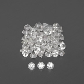 캐럿 천연 화이트 사파이어 보석, 라운드 컷, 1.63 mm, VVS-VS