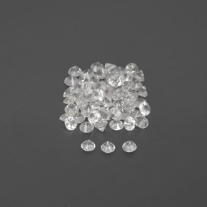 캐럿 천연 화이트 사파이어 보석, 라운드 컷, 1.63 mm, VVS-VS