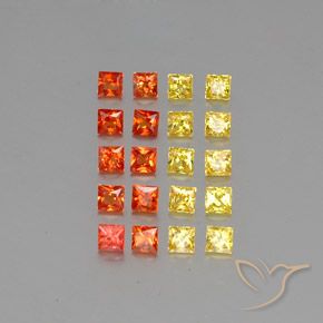 2.81캐럿 천연 멀티컬러 사파이어 보석, 스퀘어, 2.6×2.6 mm, VVS-VS