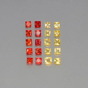 캐럿 천연 멀티컬러 사파이어 보석, 스퀘어, 2.4×2.4 mm, VVS-VS