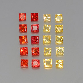캐럿 천연 멀티컬러 사파이어 보석, 스퀘어, 2.4×2.4 mm, VVS-VS