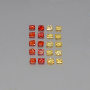 캐럿 천연 멀티컬러 사파이어 보석, 스퀘어, 2.4×2.4 mm, VVS-VS
