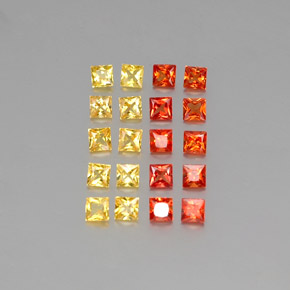 1.69캐럿 천연 멀티컬러 사파이어 보석, 스퀘어, 2.2×2.2 mm, VVS-VS