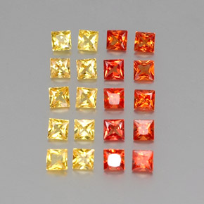 1.69캐럿 천연 멀티컬러 사파이어 보석, 스퀘어, 2.2×2.2 mm, VVS-VS