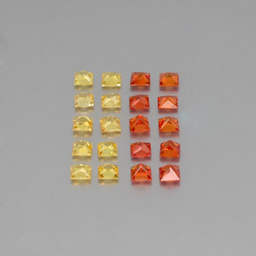 1.69캐럿 천연 멀티컬러 사파이어 보석, 스퀘어, 2.2×2.2 mm, VVS-VS