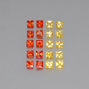 캐럿 천연 멀티컬러 사파이어 보석, 스퀘어, 2.2×2.2 mm, VVS-VS