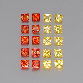캐럿 천연 멀티컬러 사파이어 보석, 스퀘어, 2.2×2.2 mm, VVS-VS